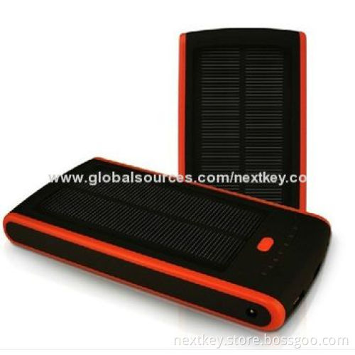 Solar Power Bank, 12000mAh with 100-240V AC/DC Charging VoltagesNew